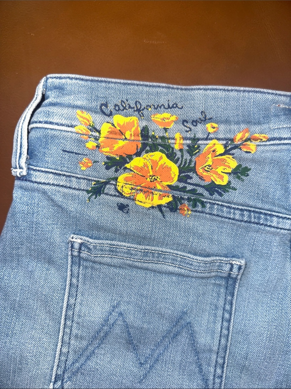 Mother Denim for Anthropologie The Patchie short in the Poppy Fields wash 25 NWT - Picture 6 of 10
